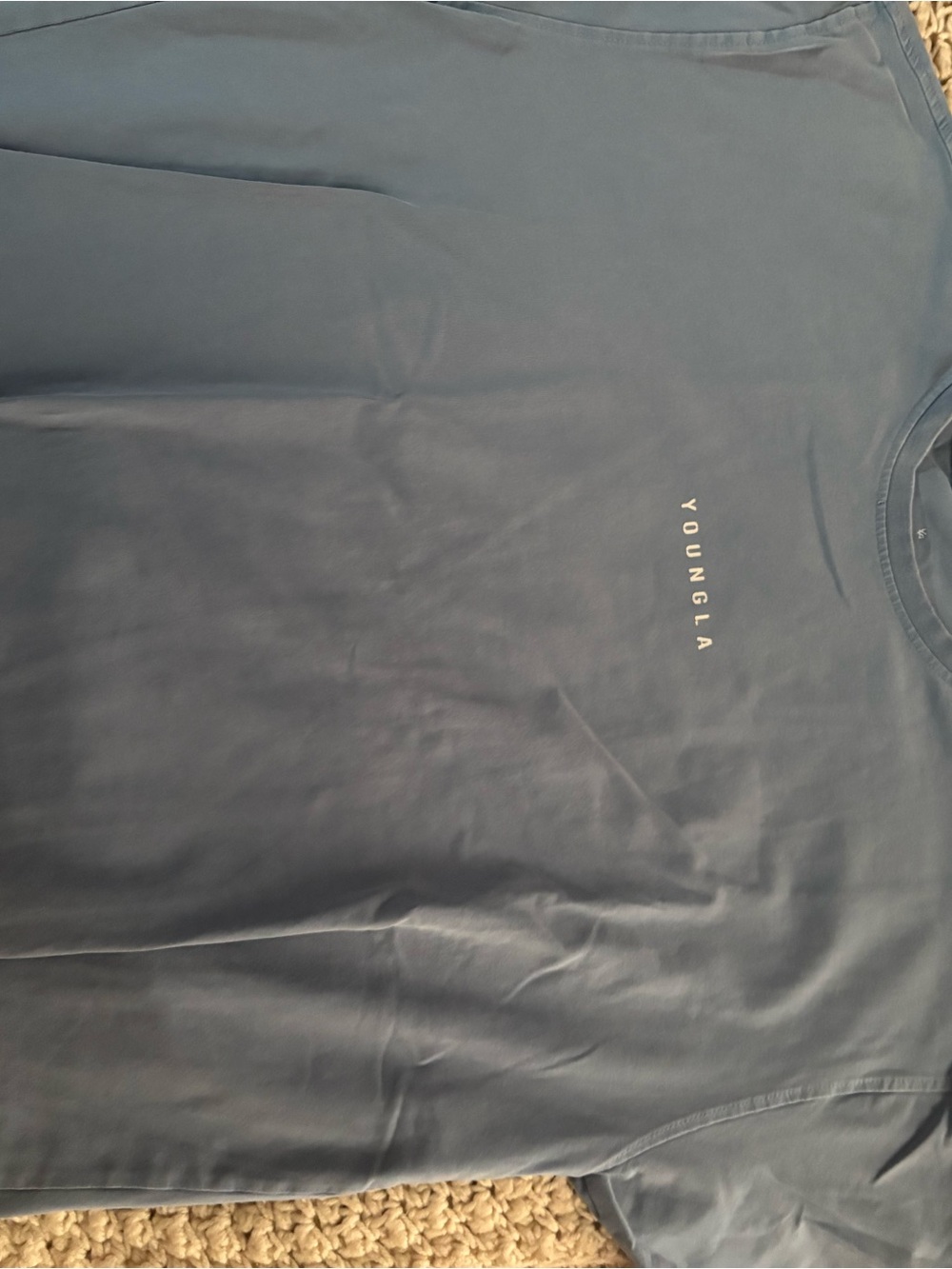 YoungLA Men's Short Sleeve Crew Tee in Slate Blue